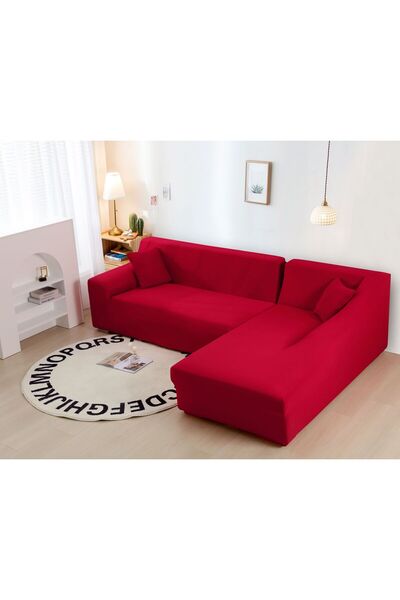 ANATOLIATEKSTILE Elastic Corner Sofa Cover M+L, L(180*230)+M(145*200) with el...