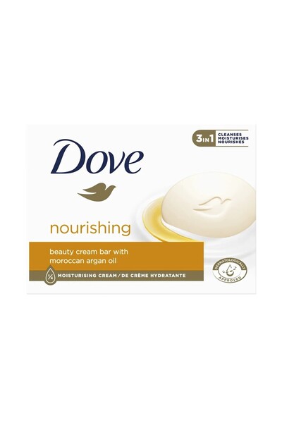 Dove Set of 8 x Dove Nourishing Soap, 3in1, Moroccan Argan Oil, 90 g