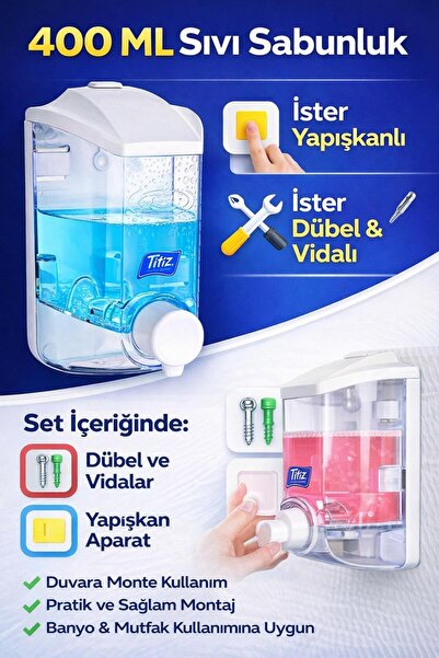 VENON ☀️ Dozator tečnog sapuna 400 ML 🧼 Dozator šampona Zidni prozirni dozat...