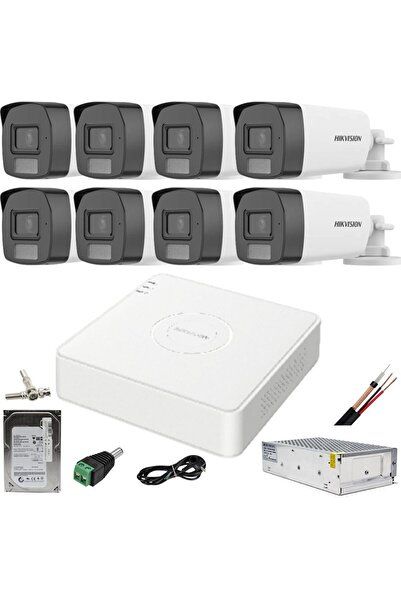 Hikvision Sistem de supraveghere cu 8 camere Color View, 2MP, iluminare duală
