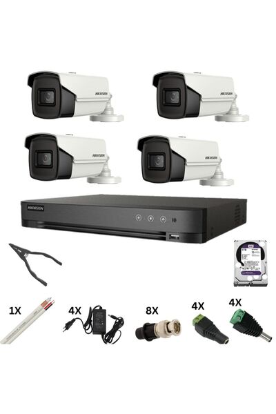 Hikvision Sistem de supraveghere cu 4 camere de 8 megapixeli