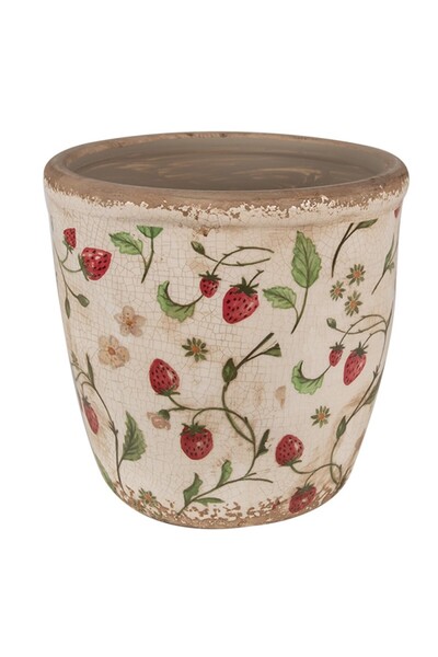 DecoDepot Ghiveci ceramic, model căpșuni, 16x16 cm