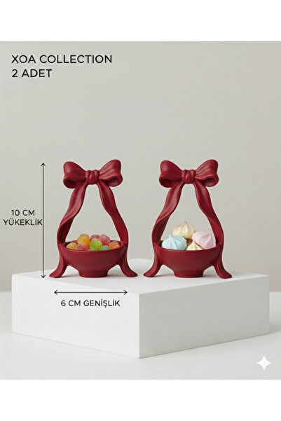 XOA Collection Minik Charm | Modern 2'li Fiyonk Figürlü Kahve Yanı Sunumluk -...