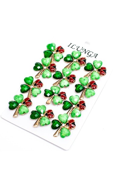 OEM Set 12 martisoare Trifoi cu 4 foi, Colorissima, 3cm