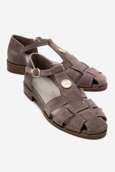 Zeynep Sıradağlı Belivya Sandale de damă din piele naturală, piele de căprioa...