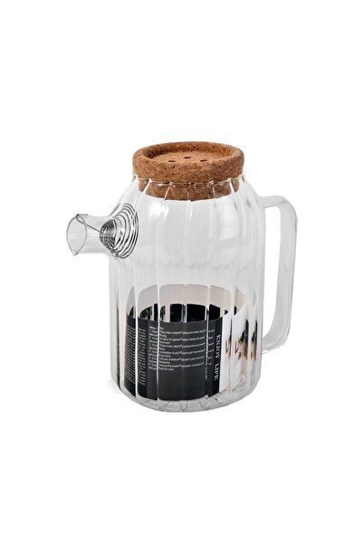 Other Glass Pitcher for Hot and Cold Beverages with Cork Lid - 1.2L
