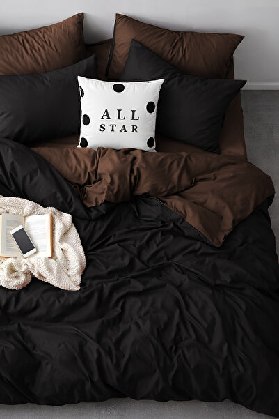 Always Set cuvertură de pilota dublă cu elastic pe două părți, negru-maro