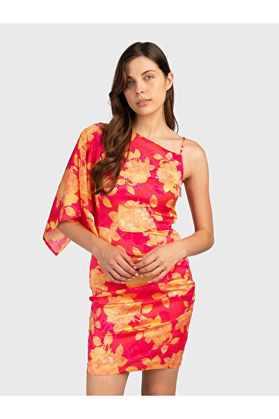 Guess Rochie cu imprimeu floral pe un umăr –