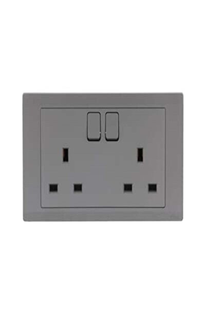 ABB 2Gang 13A Switched Socket SP, Classic grey