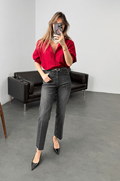 5in1Canpolat جينز بوي فيت عالي الخصر مع حزام 2004