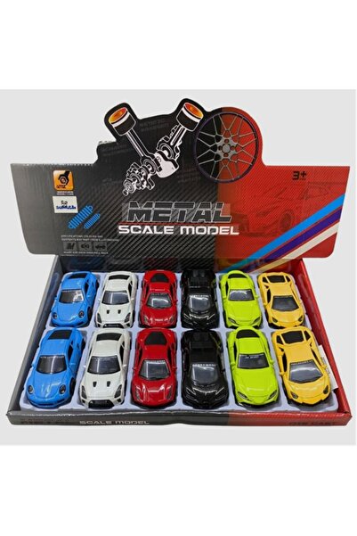 Digermak Süper Spor Şeritli Yarış arabası Metal Model Çek Bırak Kapıları Açıl...
