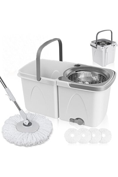 FOXMAG24 Cleaning Mop Set with Bucket, Adjustable Stainless Steel Rod, Wringi...