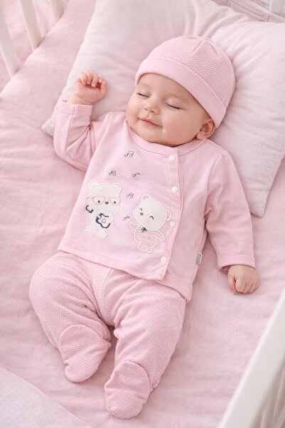 BYS BABY FASHION 5-Piece Cute Musician Patterned Newborn Baby Girl Hospital D...