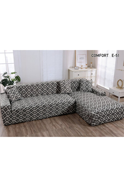 ANATOLIATEKSTILE Husă Canapea Colțar Elastică M+L, L(180*230)+M(145*200) cu e...