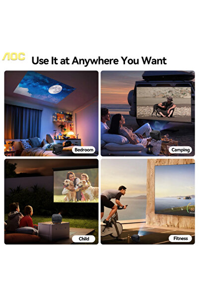 Aoc Mini Projector 4K Supported 10000lm High Brightness Android 12 for Home &...