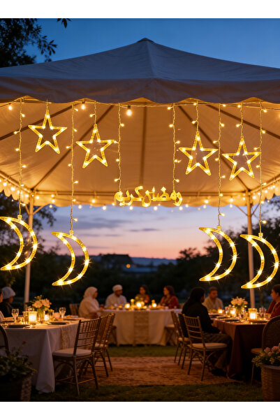 Pomefar Ramadan Lights, LED Moon Star String Lights, USB Powered 8 Model Fair...