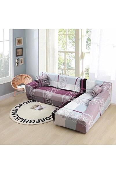 ANATOLIATEKSTILE Husă Canapea Colțar Elastică M+L, L(180*230)+M(145*200) cu e...