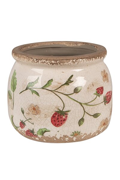 DecoDepot Ghiveci ceramic, model căpșuni, 12x10 cm