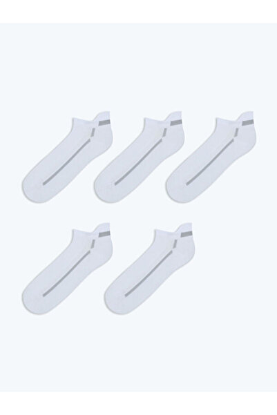 LC Waikiki Rmz Gi̇yi̇m Farkiyla Striped Men's Booties Socks 5-Pack