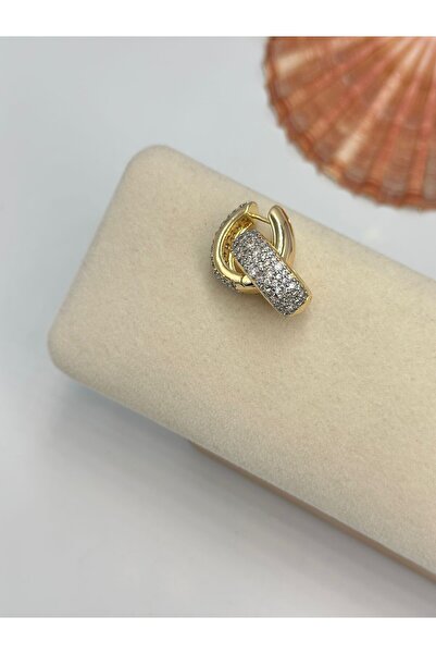 BYYEŞO أقراط دائرية مرصعة بحجر الزركون (فولاذ)