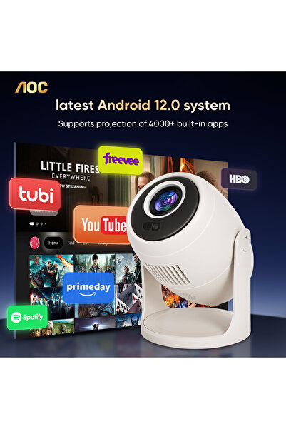 Aoc A0C high-brightness 8000 lumen mini projector with auto-focus, suitable f...