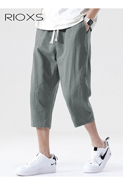 RIOXS Men's Casual Long Shorts, Loose Fit Summer Cropped Shorts for Men, Soft...