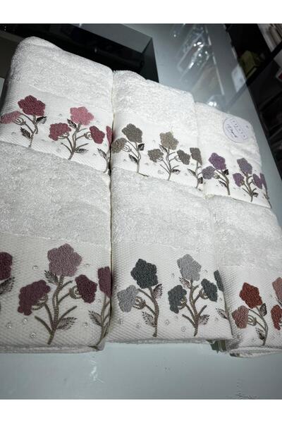 VELLON HOME منشفة أنيقة من الخيزران 6 قطع مقاس 50 × 90 سم