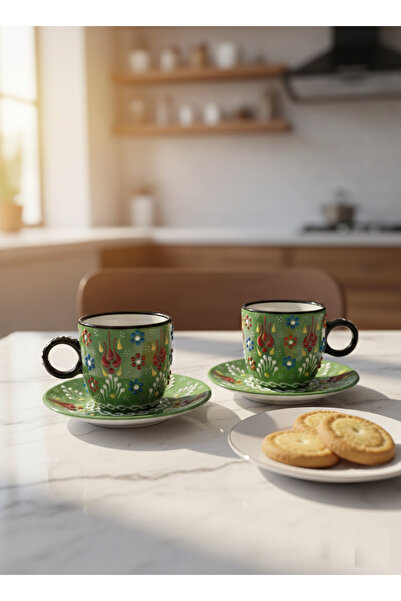 RGS HOMELİFE 2-Piece Handmade Turkish Coffee Cup Set, Ceramic 4-Piece Coffee ...