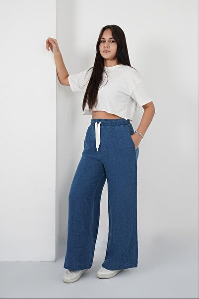 HayKids Джинсові штани для дівчаток з бавовни - 25SB281 - Сині