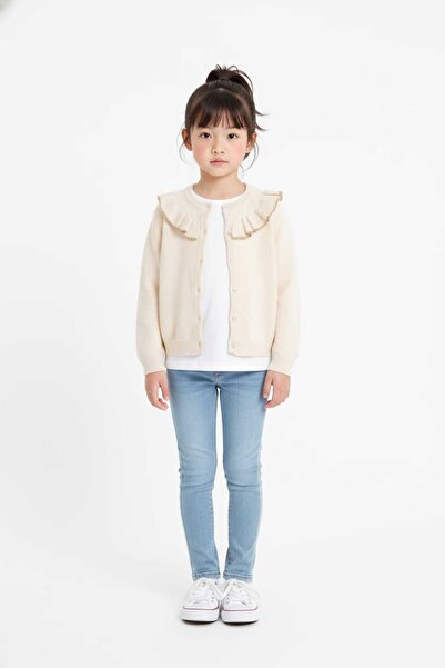 OEM Knitted cardigan with ruffles