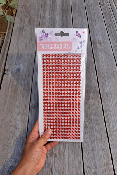 Patladı Gitti Kırmızı Kristal Taşlı Kendinden Yapışkanlı Sticker Süsleme Taşl...