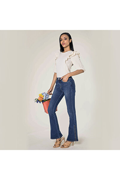 Nina Carter B-P151L women's flared bootcut jeans, Dark blue