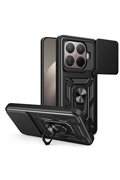 Nezih Case غطاء منزلق متوافق مع Mi 15T Pro مع حامل مغناطيسي وحماية للكاميرا