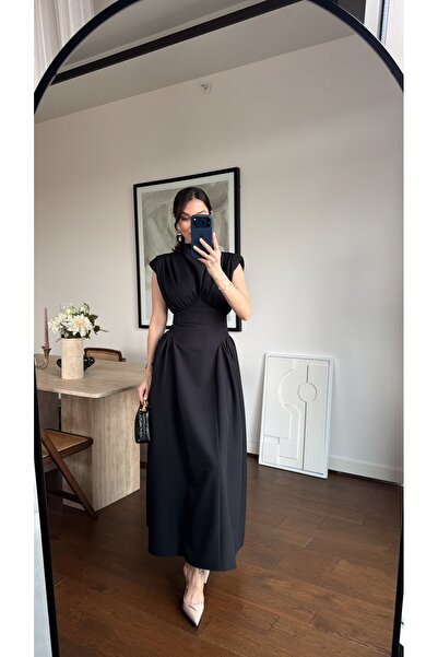 sinemkivanc co VATKALI BEL DETAYLI ELBİSE