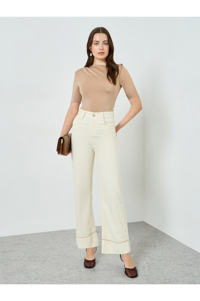 Styli Women White Wide-Leg Jeans