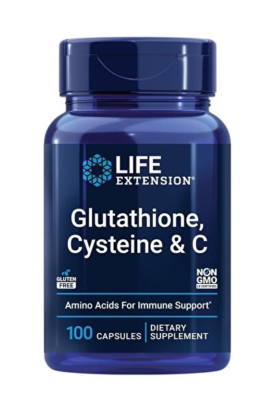 Life Extension 100 كبسولة من الجلوتاثيون والسيستين وفيتامين سي