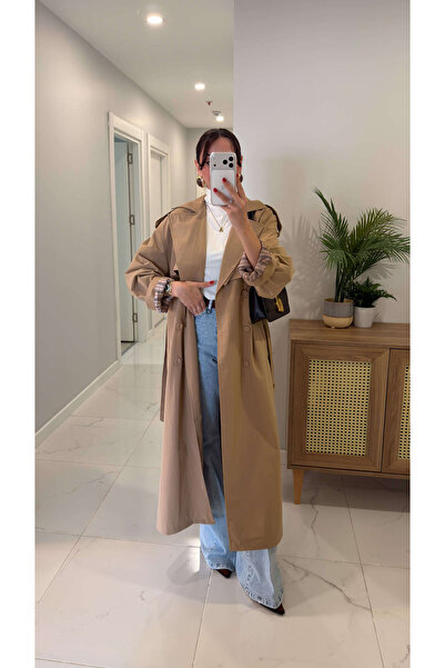 BİRCANÇİL Trenci premium Cenestra cu centură camel