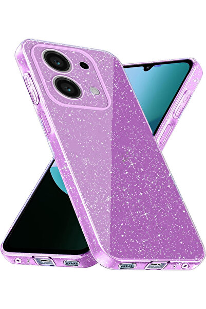 Nezih Case Redmi 15C Uyumlu Kamera Korumalı Simli Işıltılı Renkli Parlak Koto...