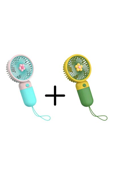 OEM Set of 2 x Portable USB Fan 16 cm, Colorful Design with AND Fruits