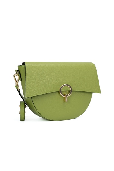 Posete Fagaras Christine Leather Purse - Lime, Casual Bag Made of Genuine Lea...