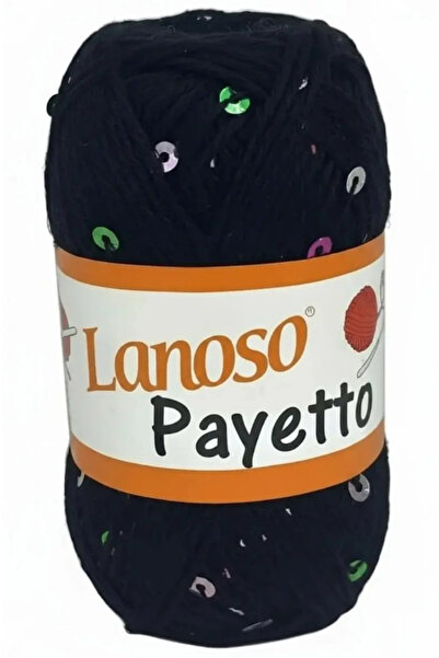 Lanoso Payetto Fantazi Pullu El Örgü İpi - Siyah