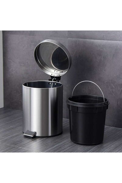 HTH Stainless Steel Foot Pedal Trash Can with Lid 3L