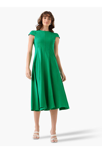 Iconic A-line Midi Dress with Cap Sleeves