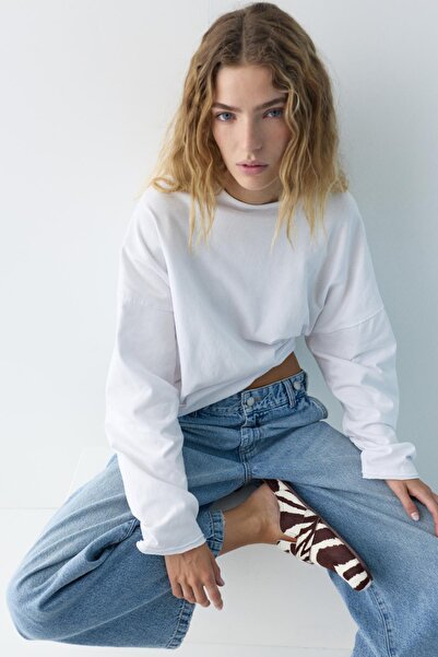 Pull & Bear Hayvan desenli tokalı deri sabo