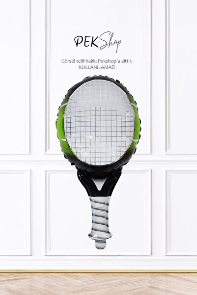 PEKSHOP Tenis Raketi Folyo Balon Raket Şekilli Balon