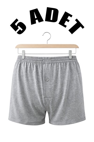 MİSSEMMA Men's Buttoned Cotton 5-Piece Boxer Shorts That Do Not Cause Rash