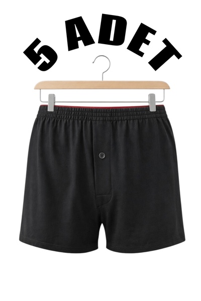 MİSSEMMA Men's Buttoned Cotton 5-Piece Boxer Shorts That Do Not Cause Rash