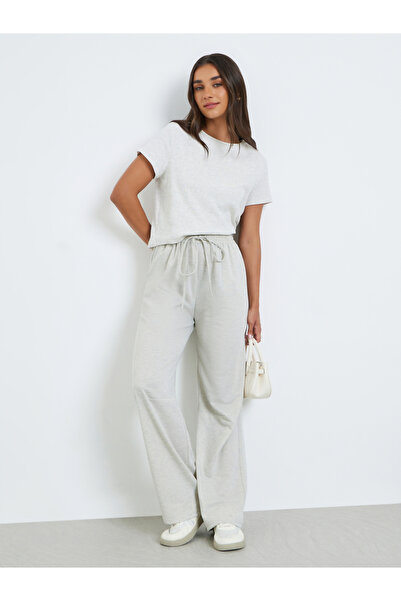 Styli Women Grey Wide Leg Joggers