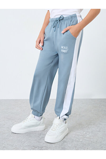 Styli Boys Light Blue Joggers with Side Stripe