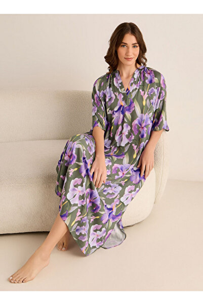 FAV Midi Floral Print Kaftan Night Dress Modal